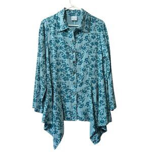 Click by Color Me Cotton Tunic Top Women Size Medium Gauzy Tencel Blend Artsy‎